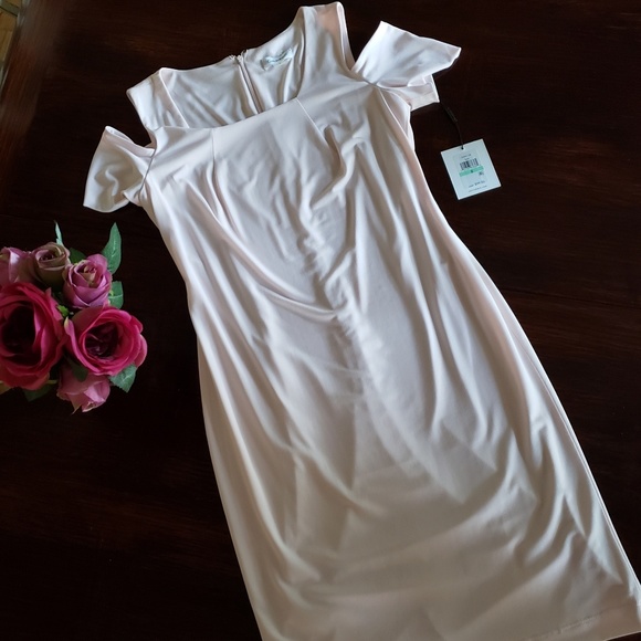 Cold Shoulder Calvin Klein Midi Dress | 8 - Picture 2 of 3